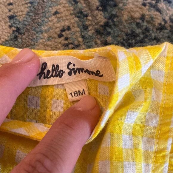 HELLO SIMONE 18m Titi Gingham Romper and Calista Gingham Hat - Picture 3 of 6